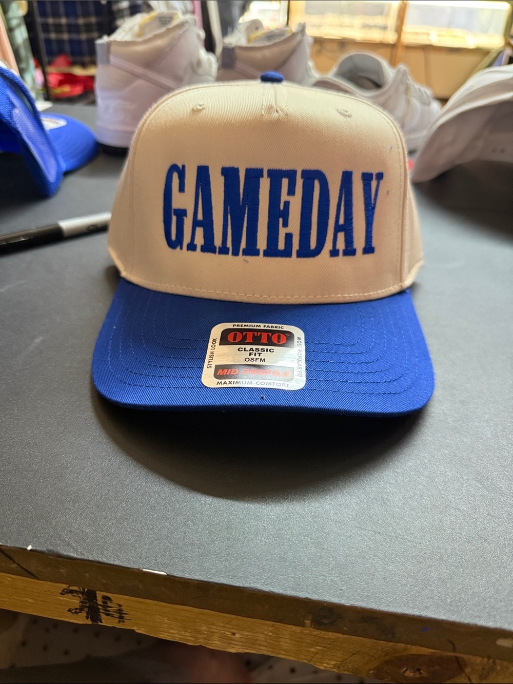 OTTO Tan and Blue GAMEDAY Trucker Hat